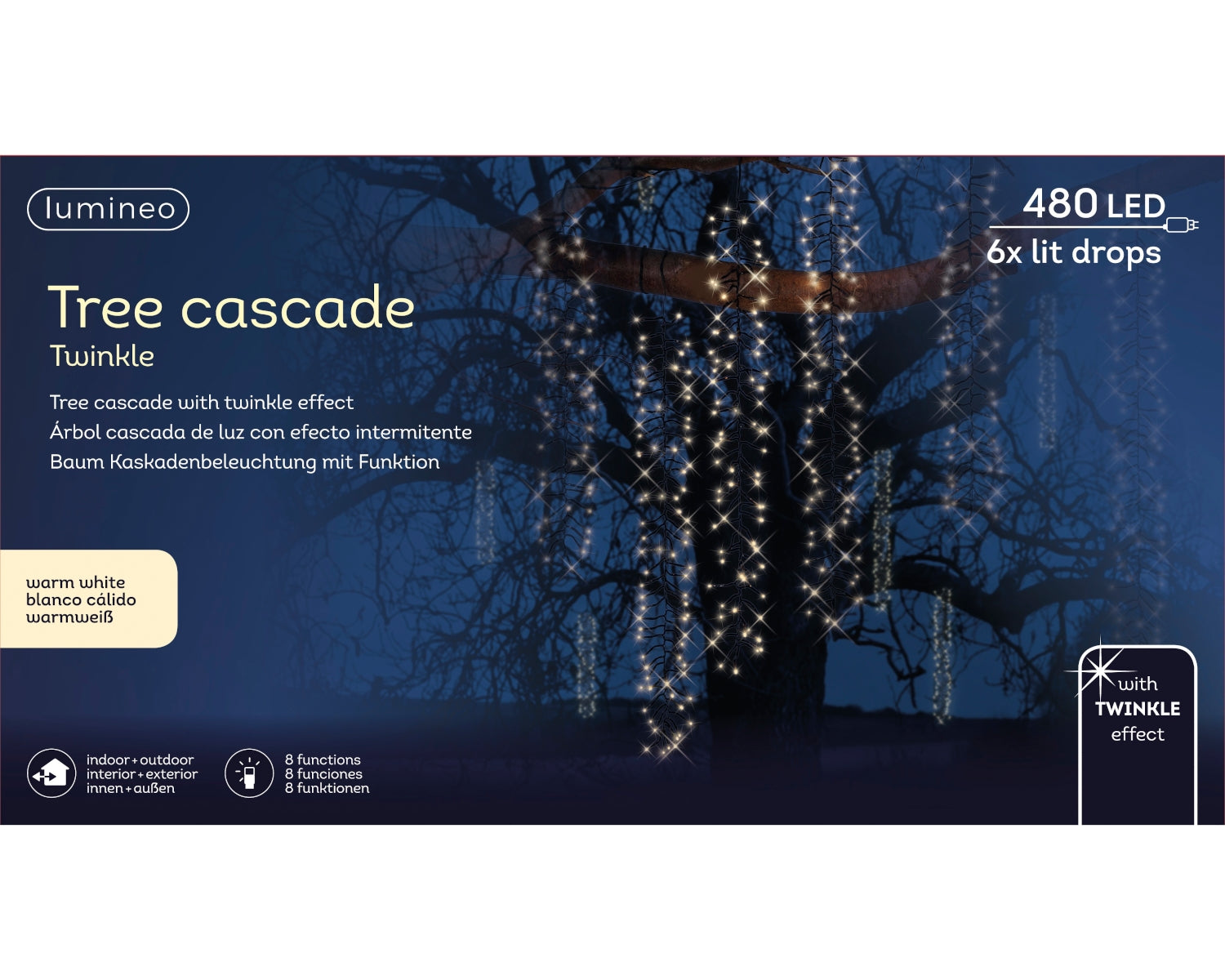 Lumineo LED Kaskadenbeleuchtung twinkle effect 200 cm Lifestyle4