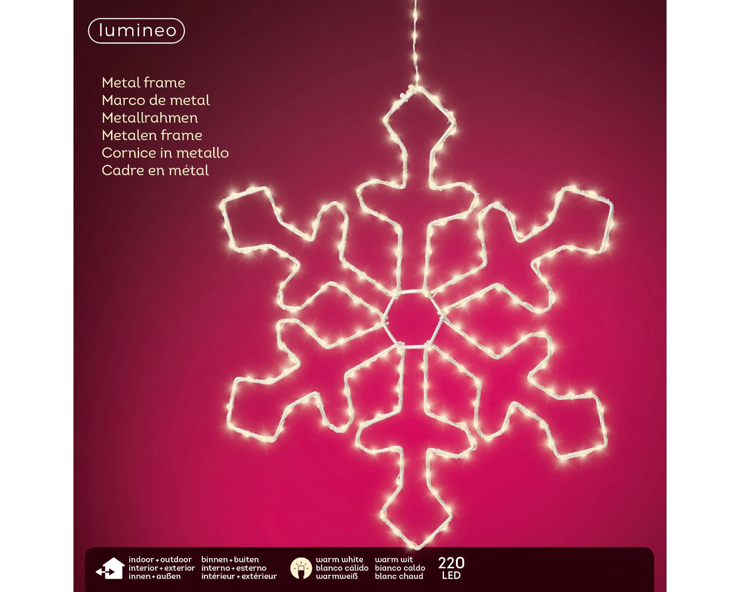 Lumineo Micro LED Rahmenbeleuchtung Schneeflocke 37 cm Lifestyle 1