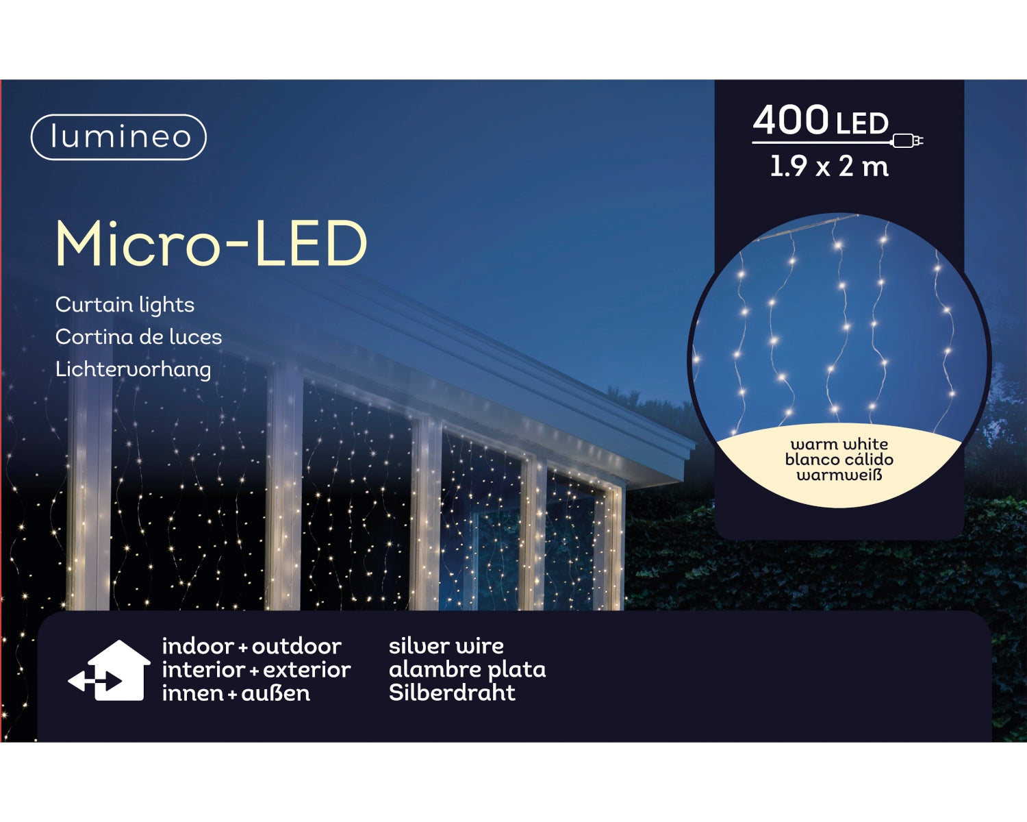 Lumineo Micro LED Lichtvorhang 190 x 200 cm