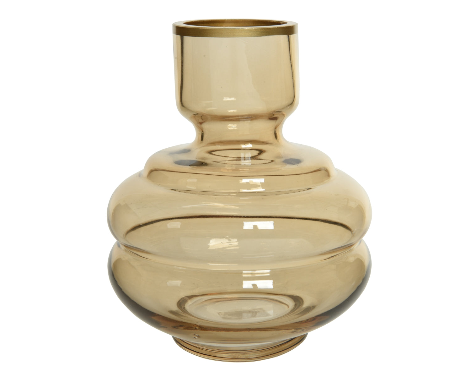 Decoris Vase Glas pfirsich 15,5 x 18 cm Freisteller