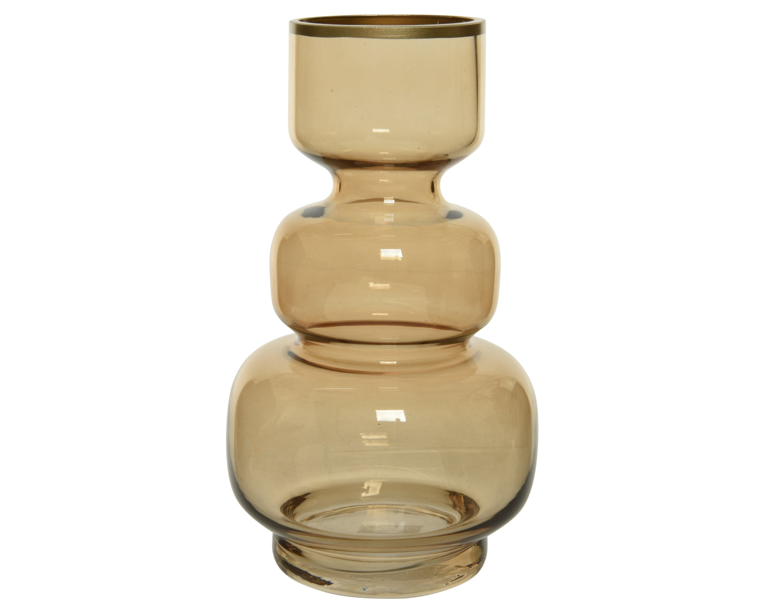 Decoris Vase Glas pfirsich 15,5 x 18 cm Freisteller