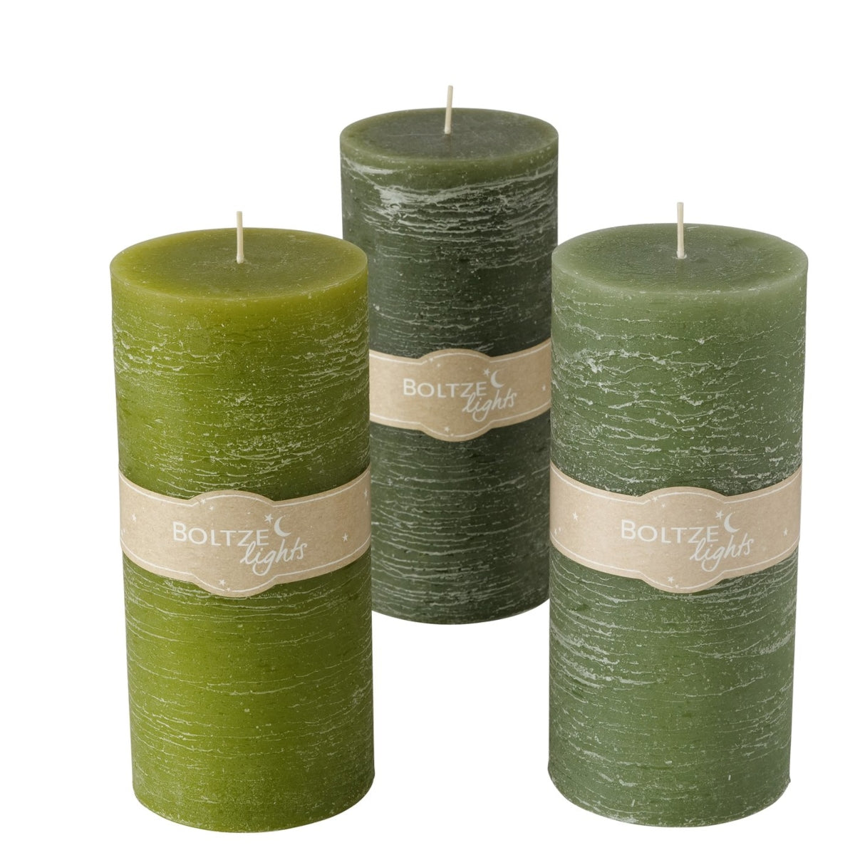 Boltze Stumpenkerze grün sortiert 20 cm (1 Stück)