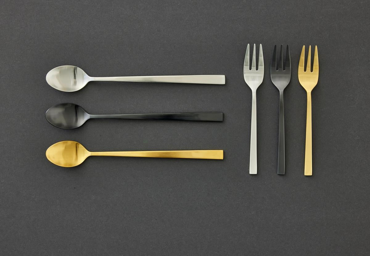 Bitz Lattelöffelset schwarz matt 20 cm 4tlg.