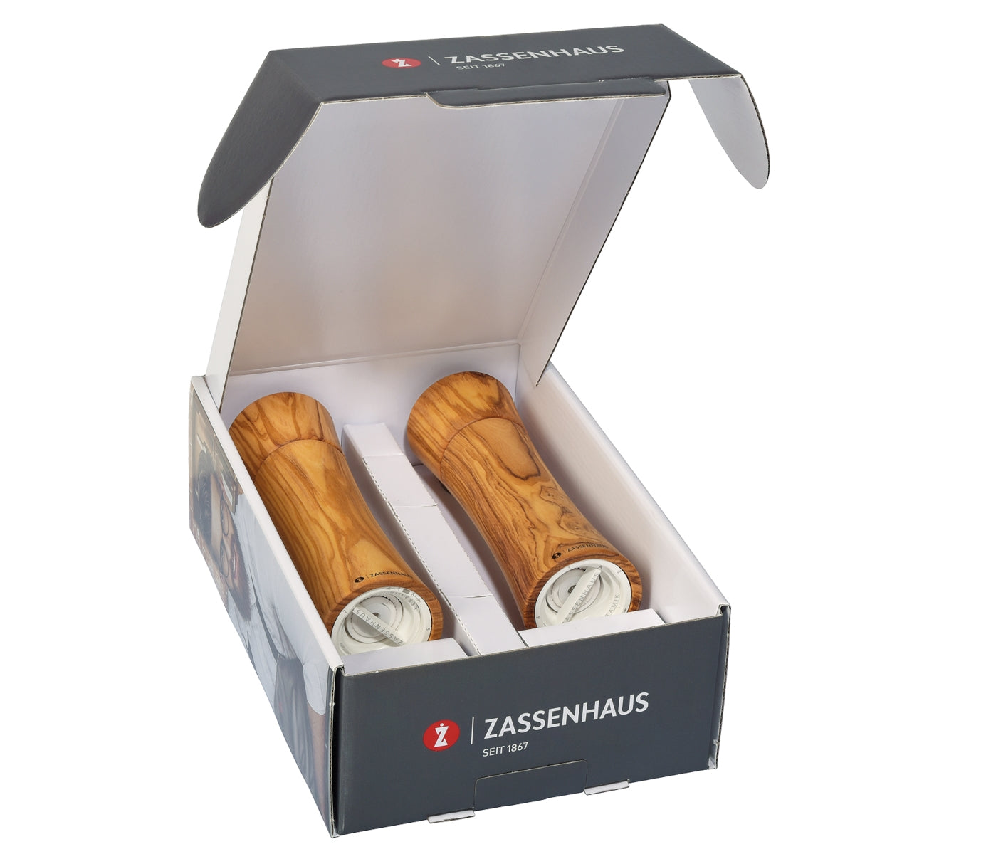 Zassenhaus Mühlenset Frankfurt Olivenholz 18 cm