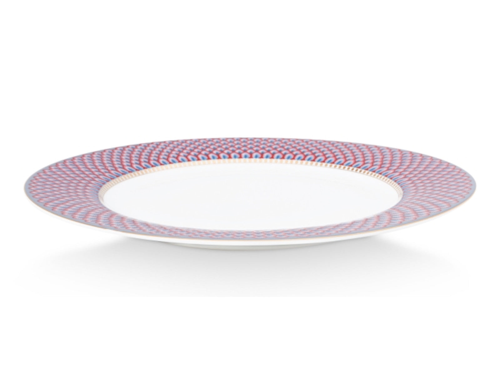 PIP STUDIO Flower Fest. Scallop Teller LightBlue/red 26,5cm Freisteller 3