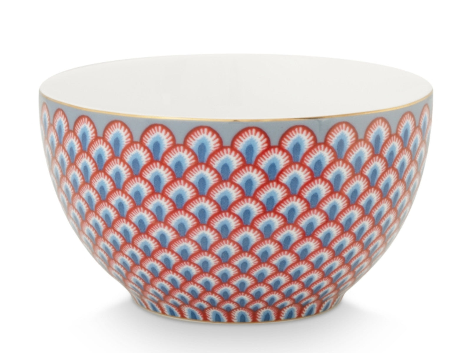 PIP STUDIO Flower Festival Scallop Bowl LightBlue/red 9,5cm Freisteller 1
