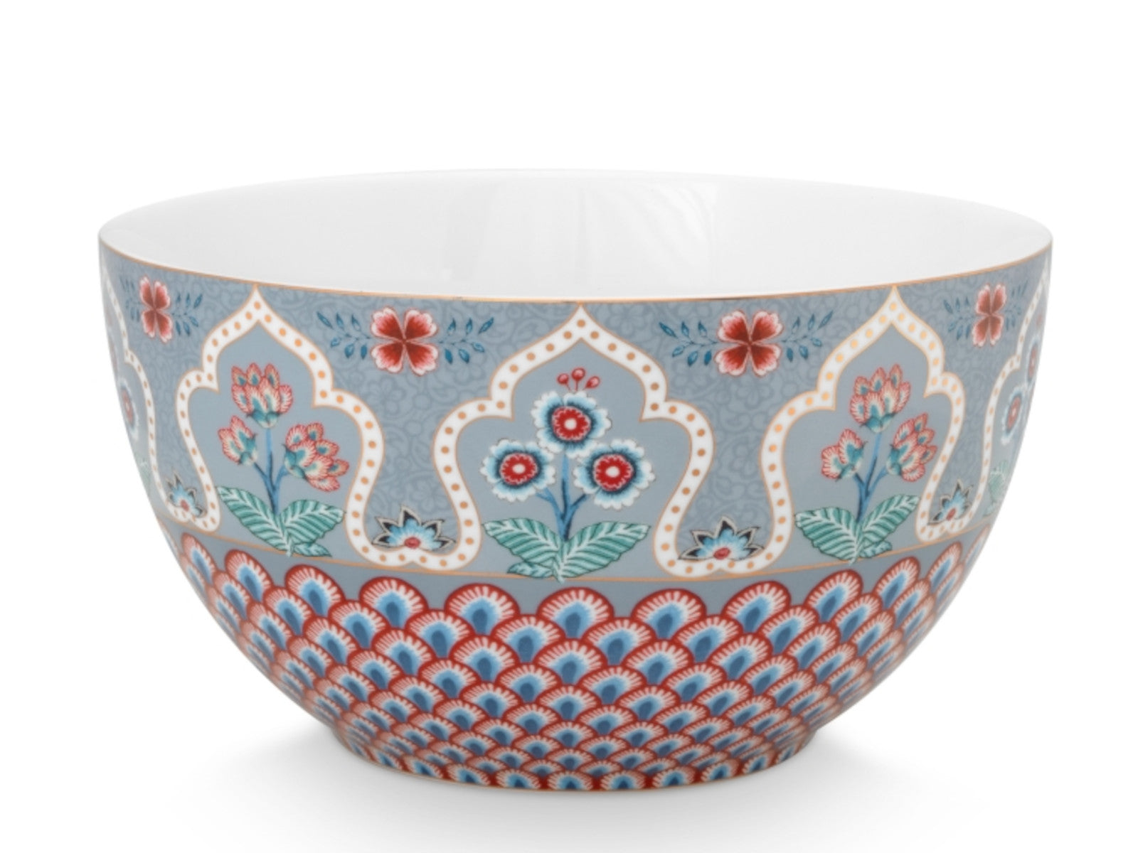 PIP STUDIO Flower Festival Scallop Deco Bowl Light Blue 18cm Freisteller 1