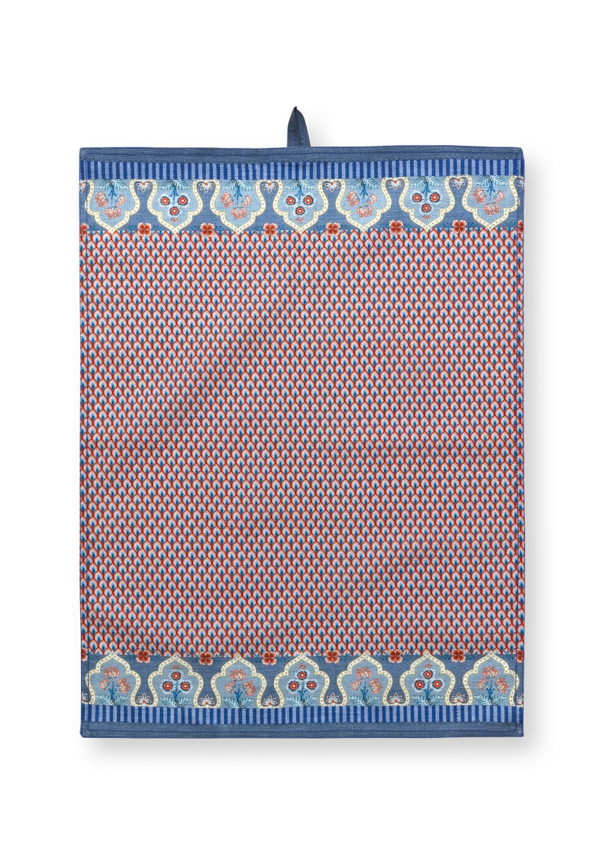 PIP STUDIO Flower Festival Geschirrtuch Blue-rot 50 x 70 cm