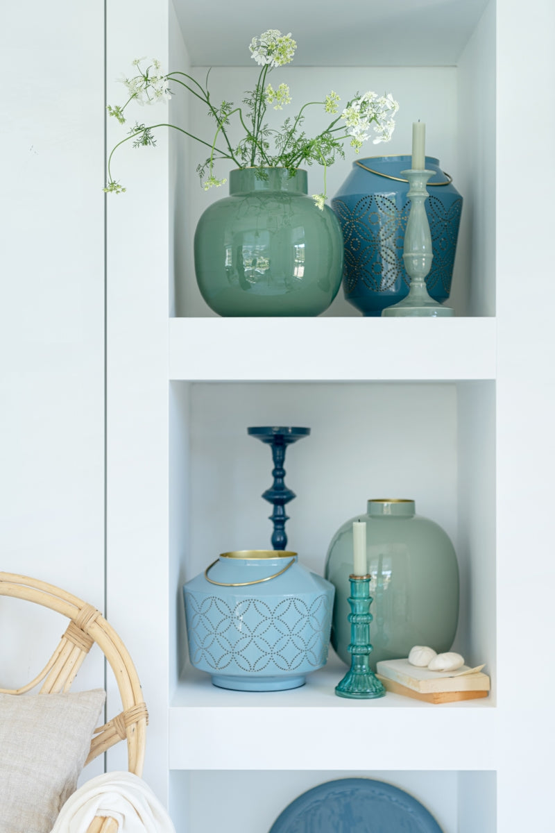 PIP STUDIO Vase Metal Light Blue 23 cm Lifestyle 