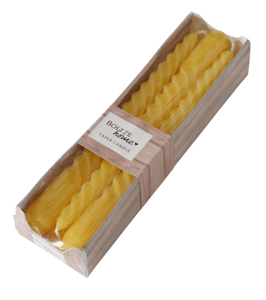 Boltze Twisto Kerze 20 cm gelb 6tlg.