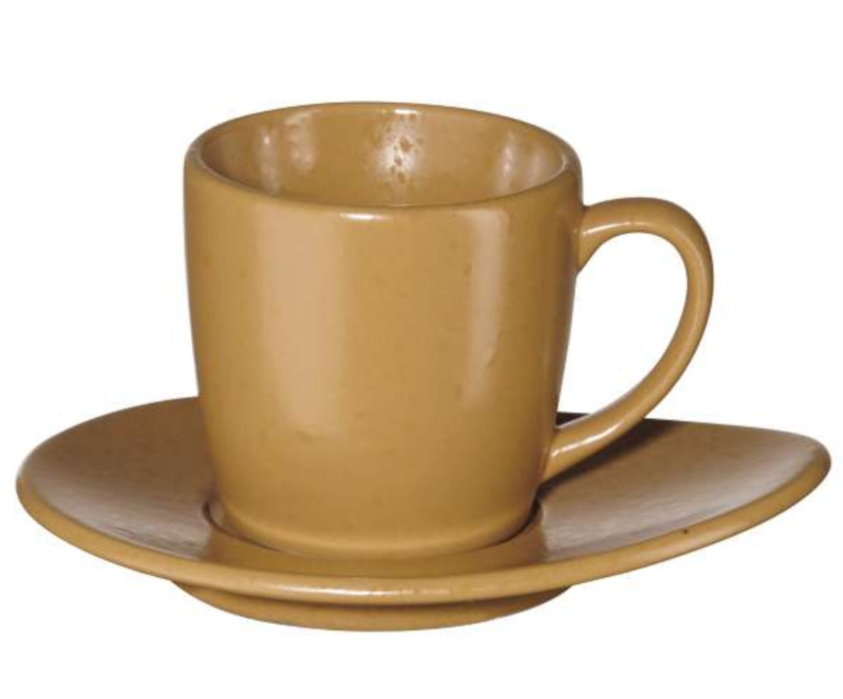 ASA CUBA Espressotasse mit Untertasse ocra 0,06 l