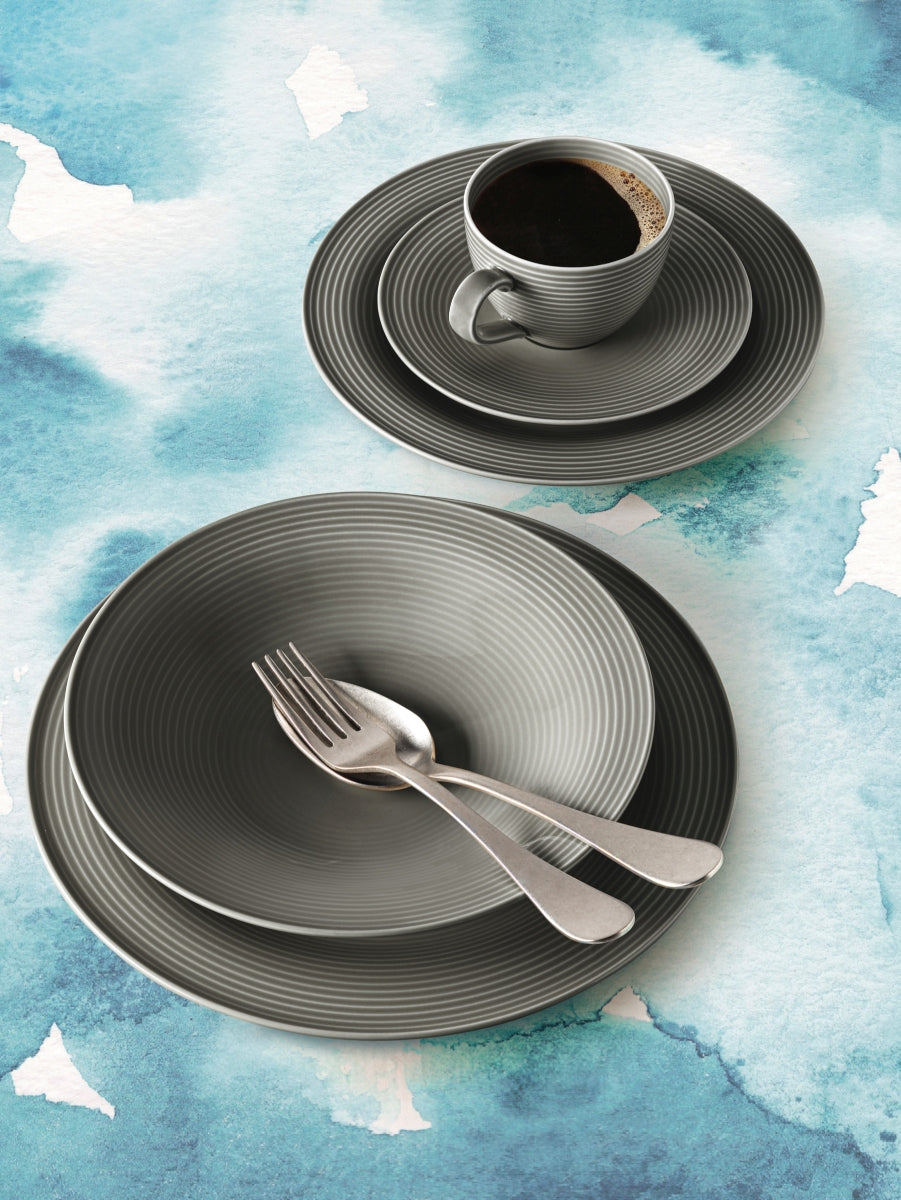 Seltmann Weiden Beat Perlgrau uni Zuckerdose 0,27 l mit Relief