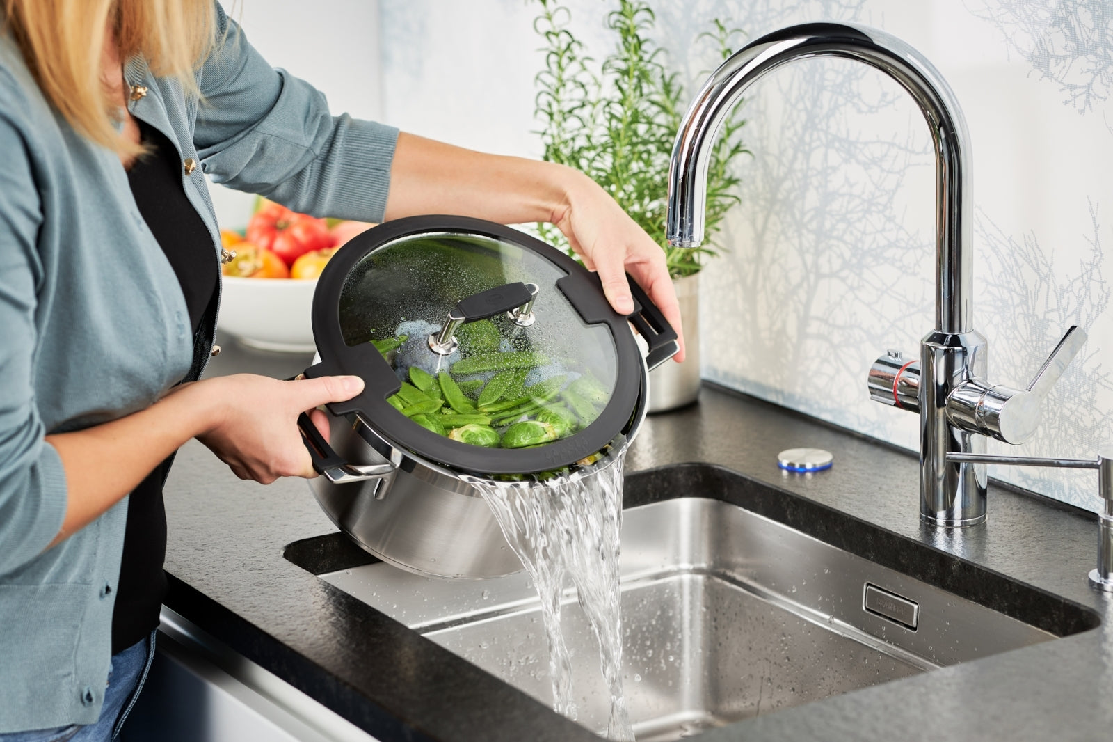 Rösle Silence® Pro Kochtopf niedrig mit Deckel 24 cm - Produktbild 8