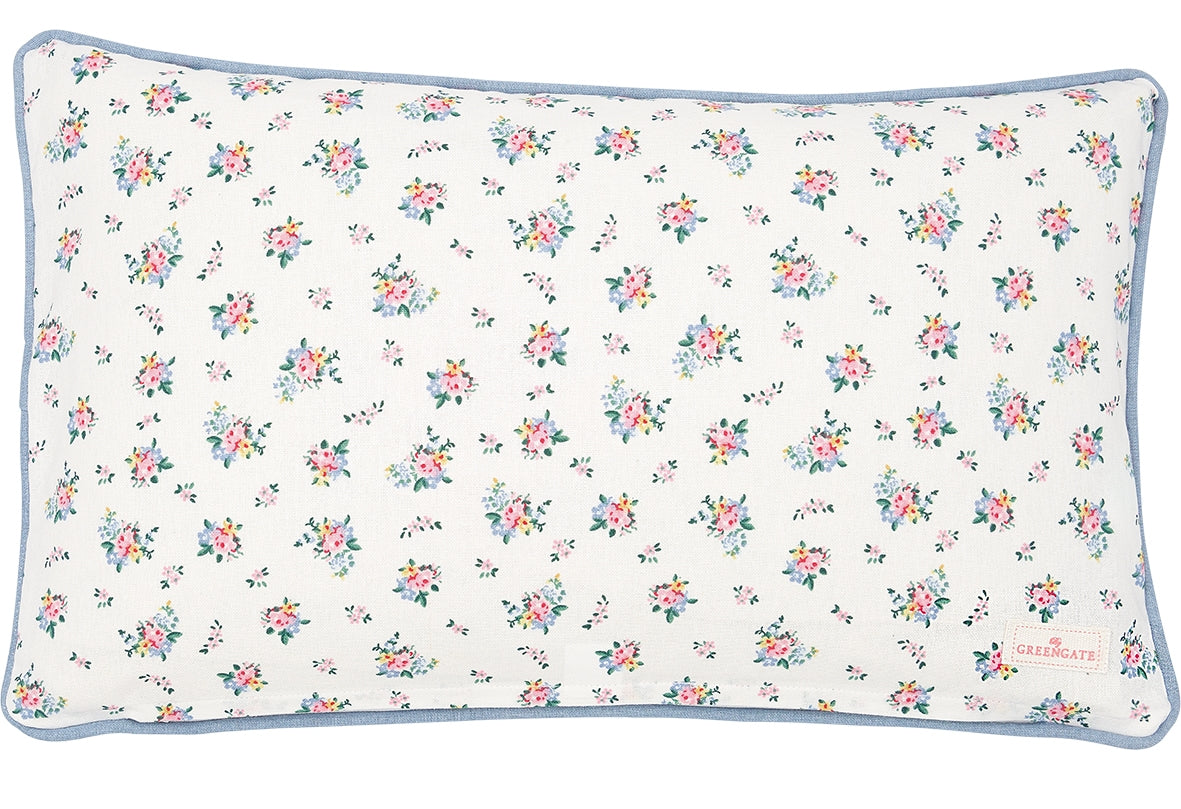 Greengate Laura Kissenhülle dusty blue mit Stick 30 x 50 cm