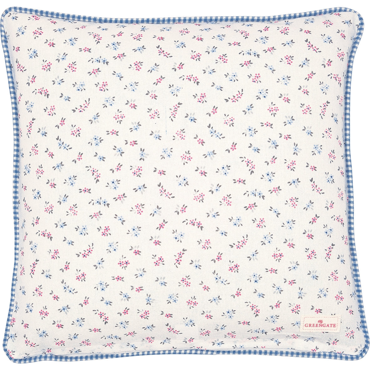 Greengate Laura Moments Kissenhülle dusty blue emb. 40x40 cm