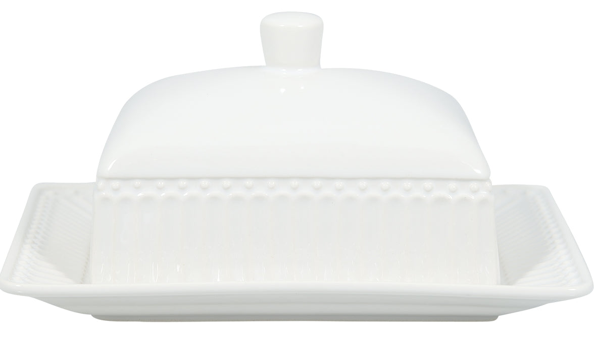 Greengate Alice Butterdose white medium 17 x 14 cm