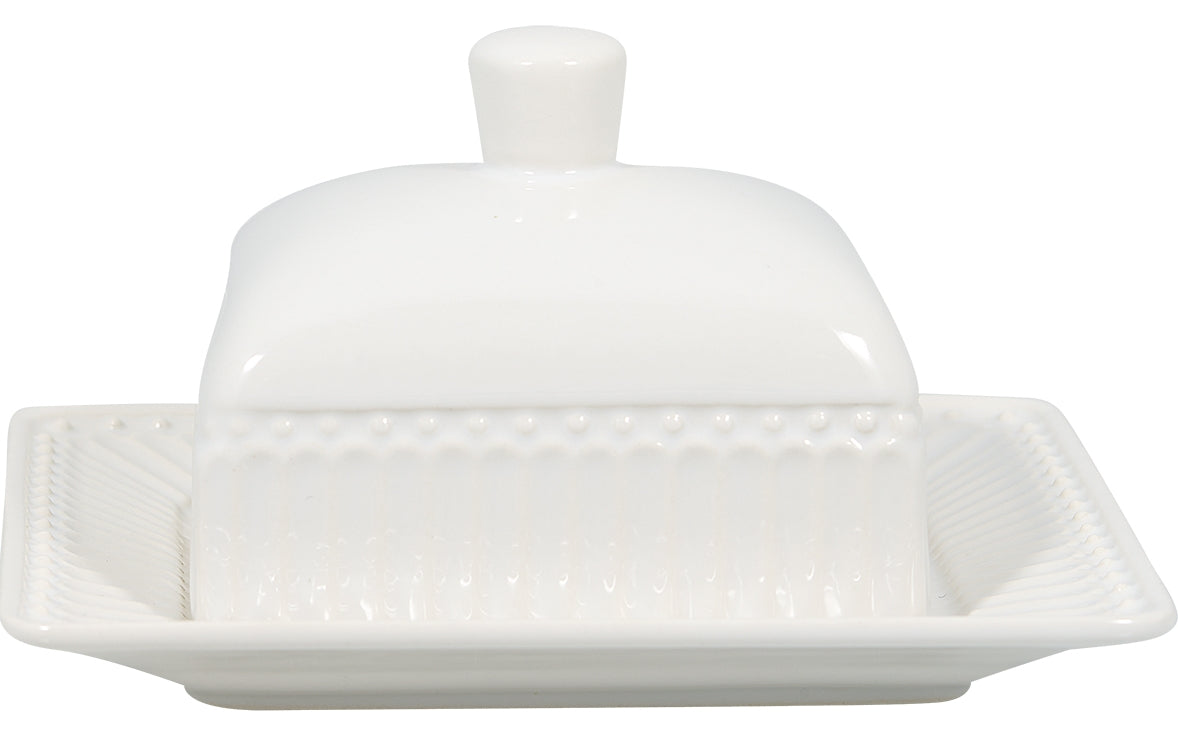 Greengate Alice Butterdose small white 14 x 12 cm