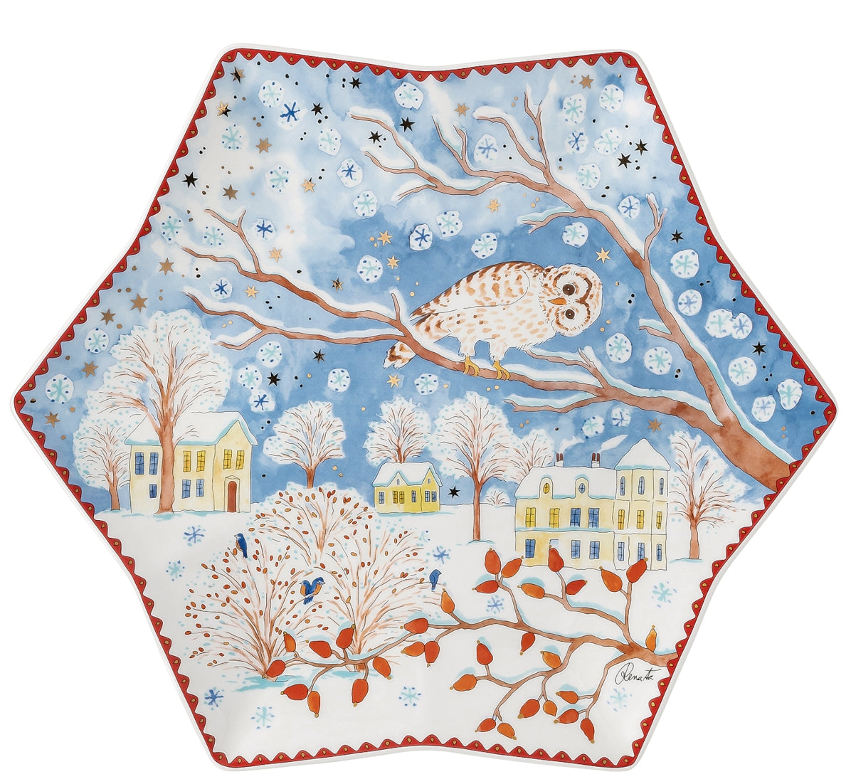 Hutschenreuther Sammelserie 2022 Sternschale 34 cm Weihnachtsabe.