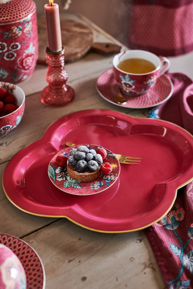 PIP STUDIO Flower Festival scallop Bowl dark pink 15 cm Lifestyle  2