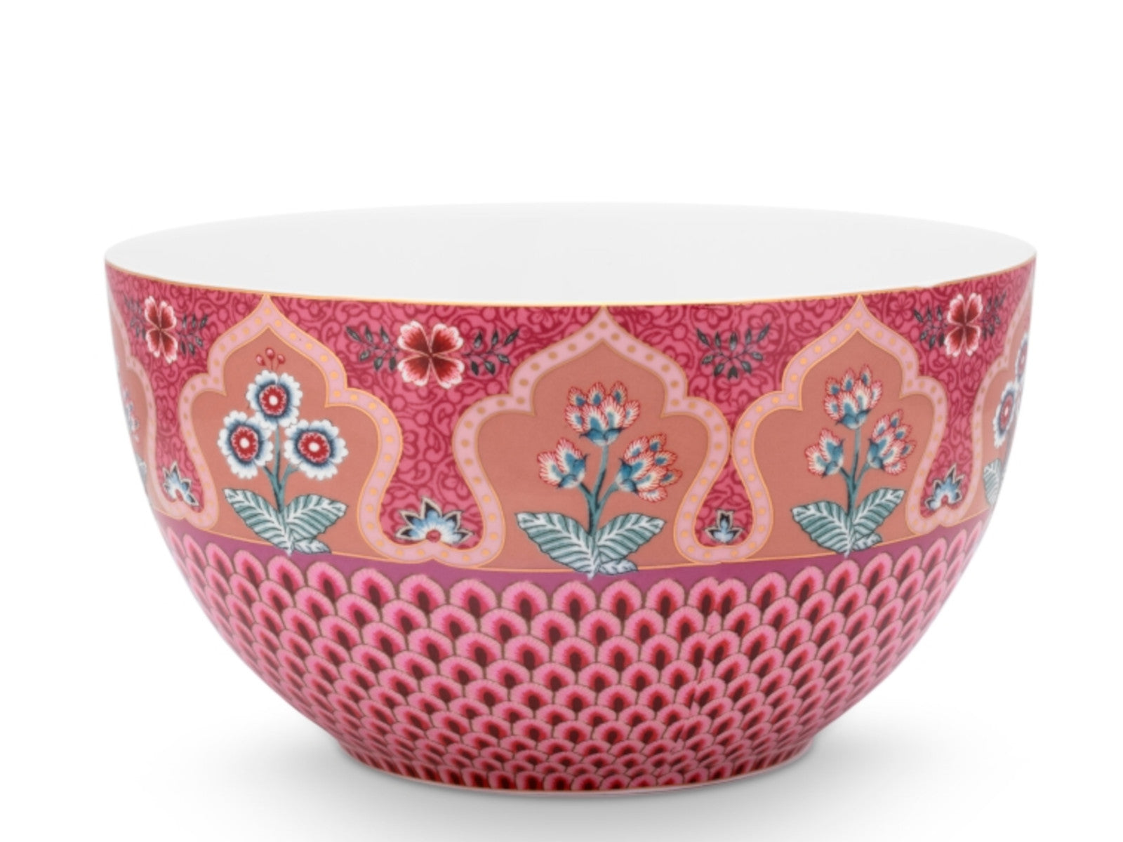 PIP STUDIO Flower Festival scallop deco Bowl dark pink 18 cm Freisteller 1