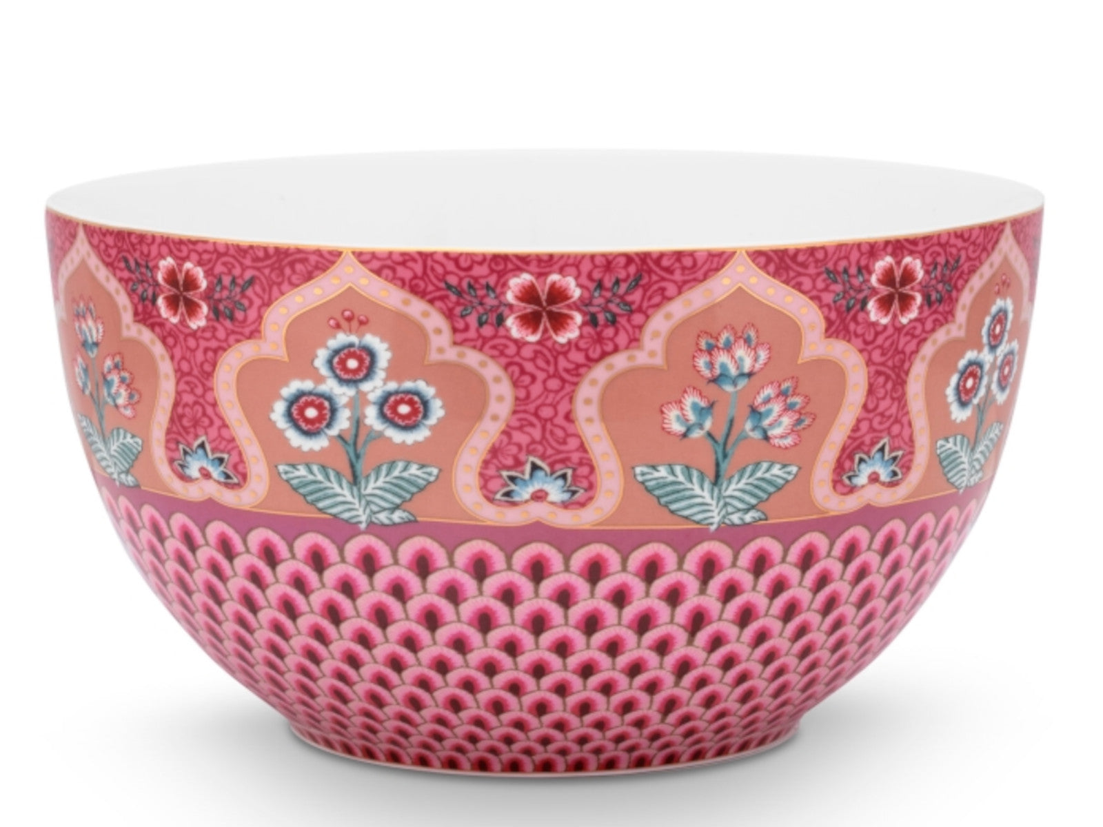 PIP STUDIO Flower Festival scallop deco Bowl dark pink 18 cm Freisteller 2