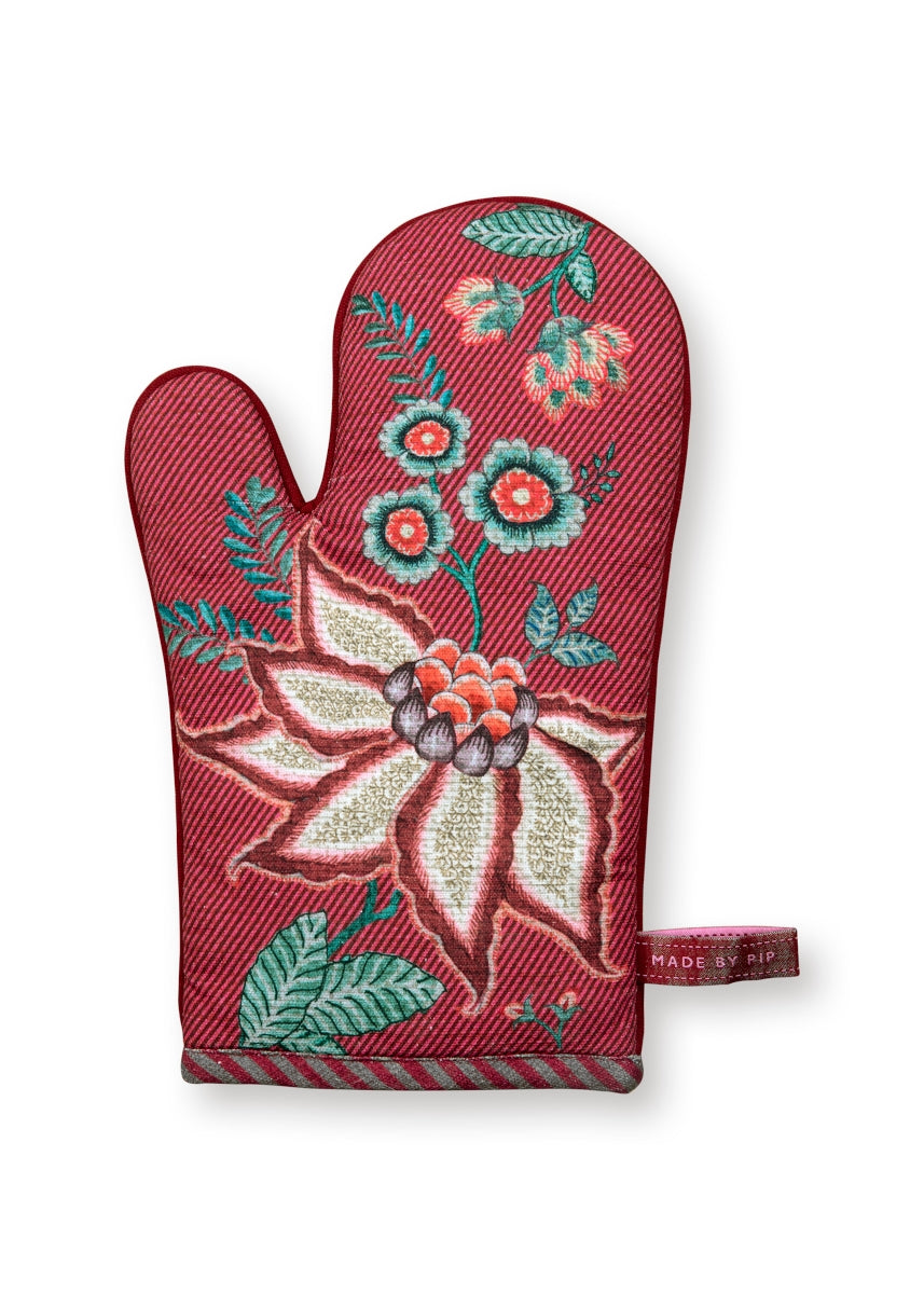 PIP STUDIO Flower Festival Ofenhandschuh dark pink 29 x 15 cm