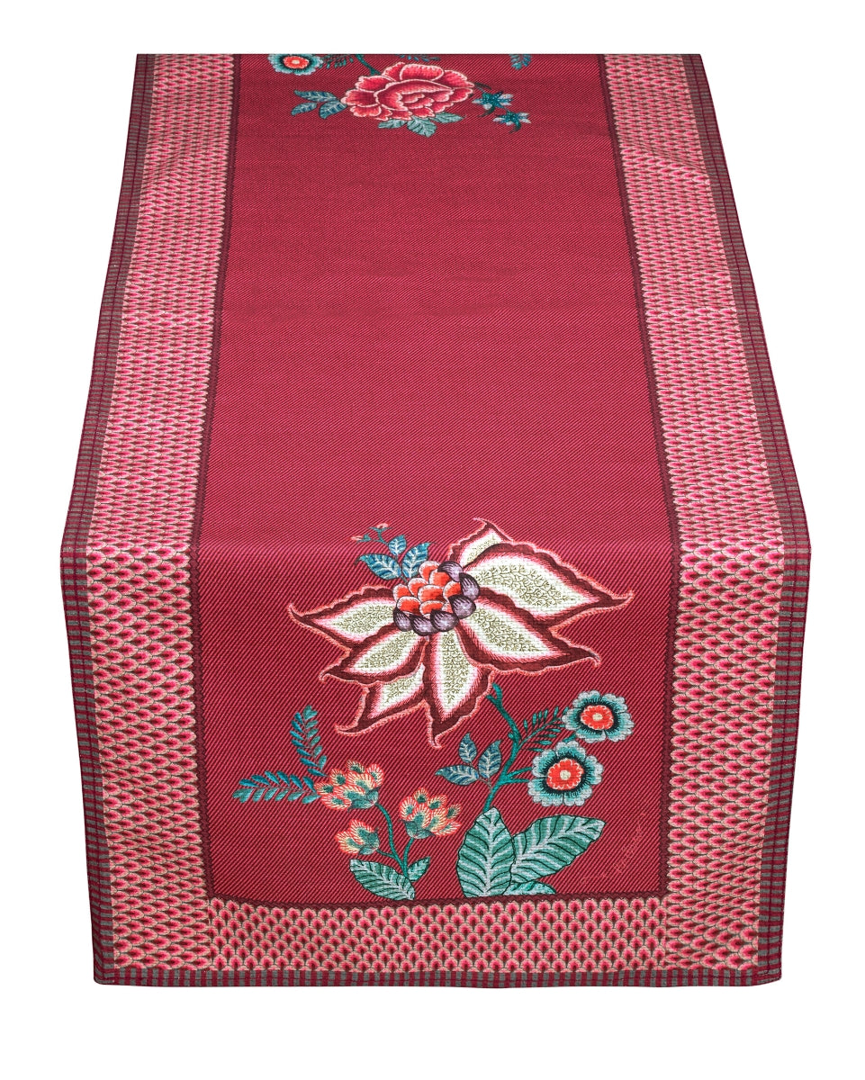 PIP STUDIO Flower Festival Tischläufer dark pink 50 x 150 cm