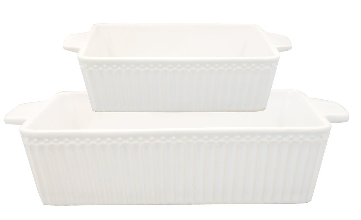 Greengate Alice Auflaufform weiss klein Set2