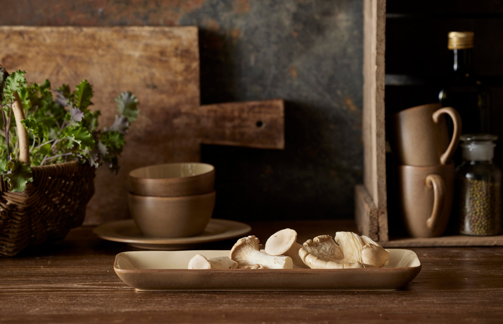 Bitz Servierplatte Wood/Sand 38 x 14 cm