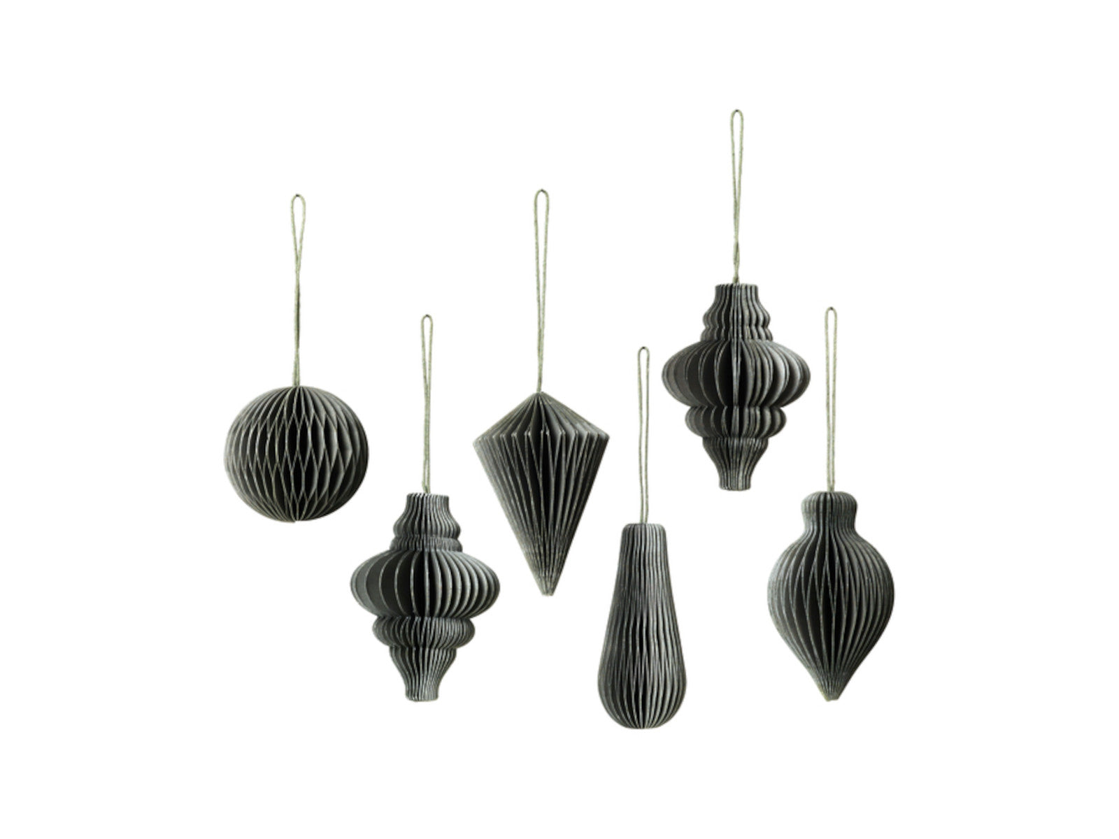 Broste Copenhagen CHRISTMAS MIX Papierhänger thyme Set6 Freisteller 