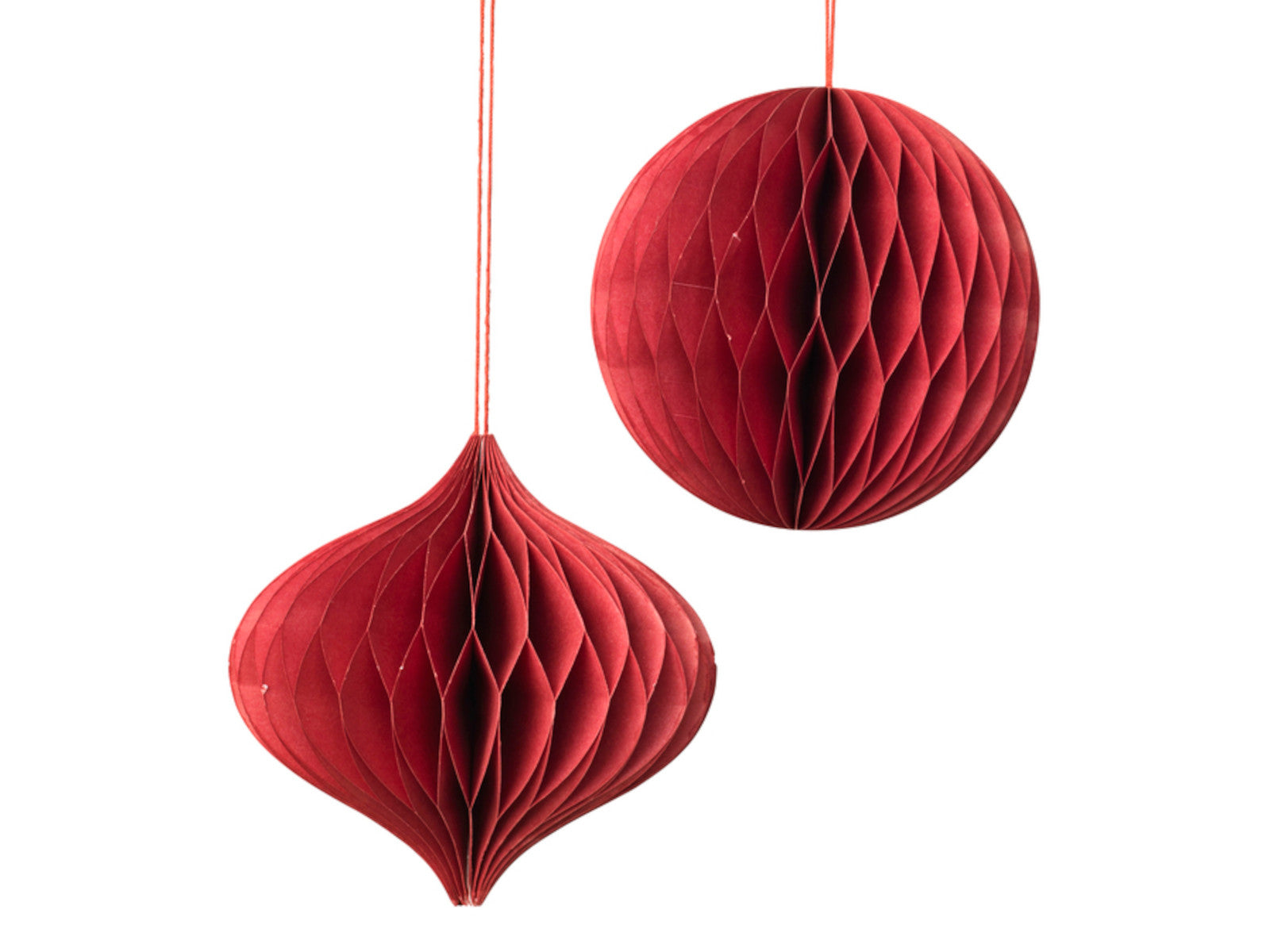 Broste Copenhagen CHRISTMAS MIX Papierhänger pompeian red Set2 Freisteller 