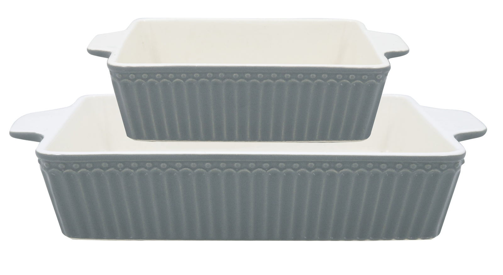 Greengate Alice Auflaufform stone grey small Set2