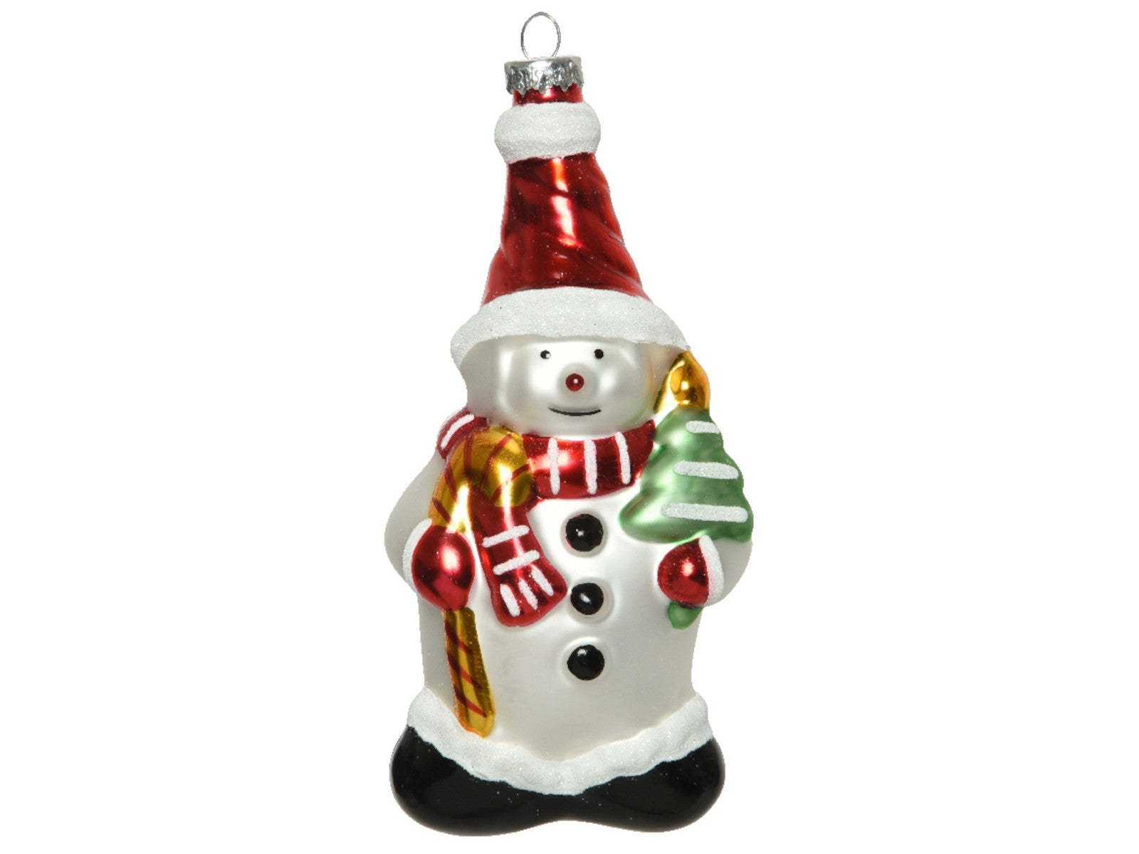 Decoris Schneemann Glas winterweiss 15,6 cm