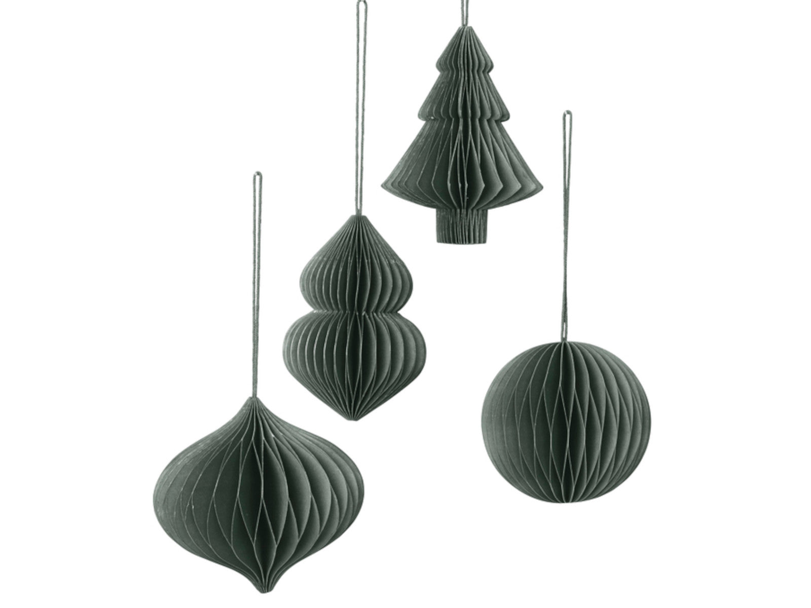 Broste Copenhagen CHRISTMAS MIX Papierhänger thyme Set4 Freisteller 