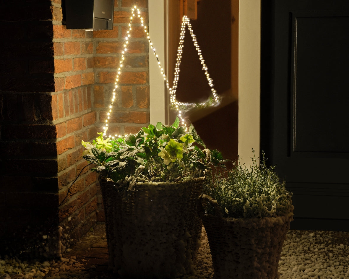 Lumineo Micro LED Gartenstecker Metall Baum schwarz 27cm