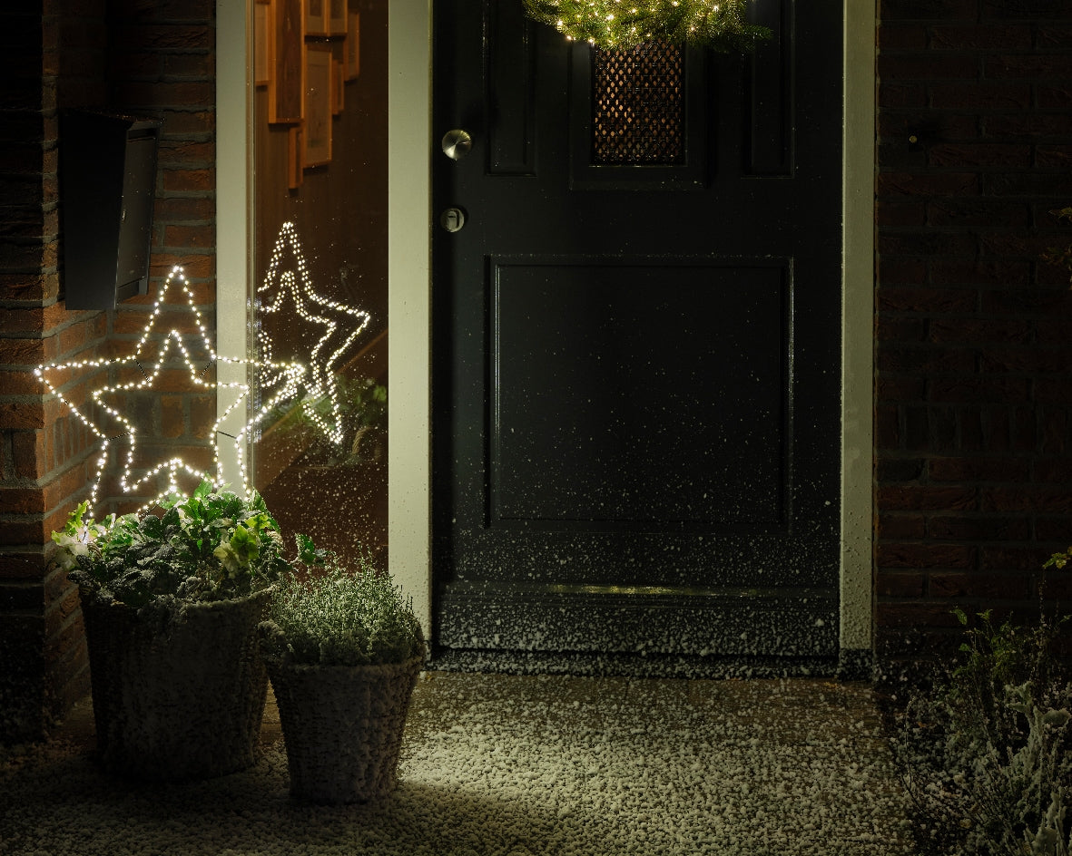 Lumineo Micro LED Gartenstecker Metall Stern schwarz 38cm