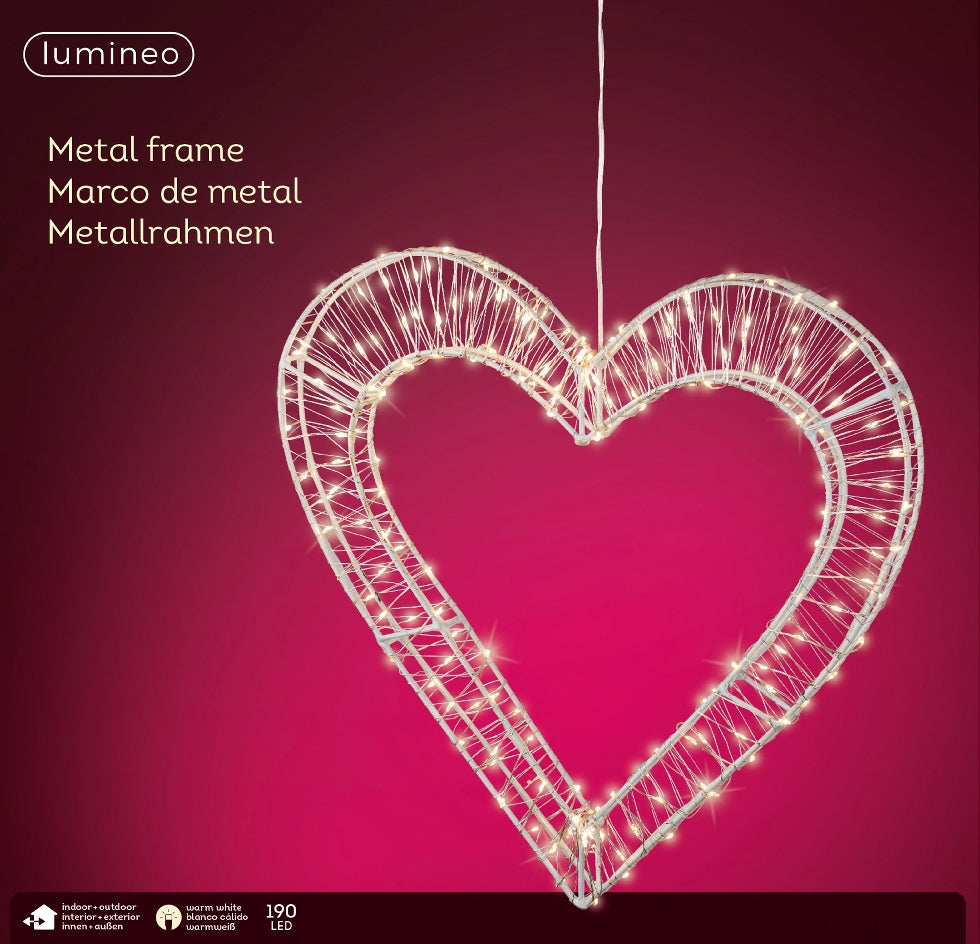 Lumineo Micro LED Herz weiss 37 cm