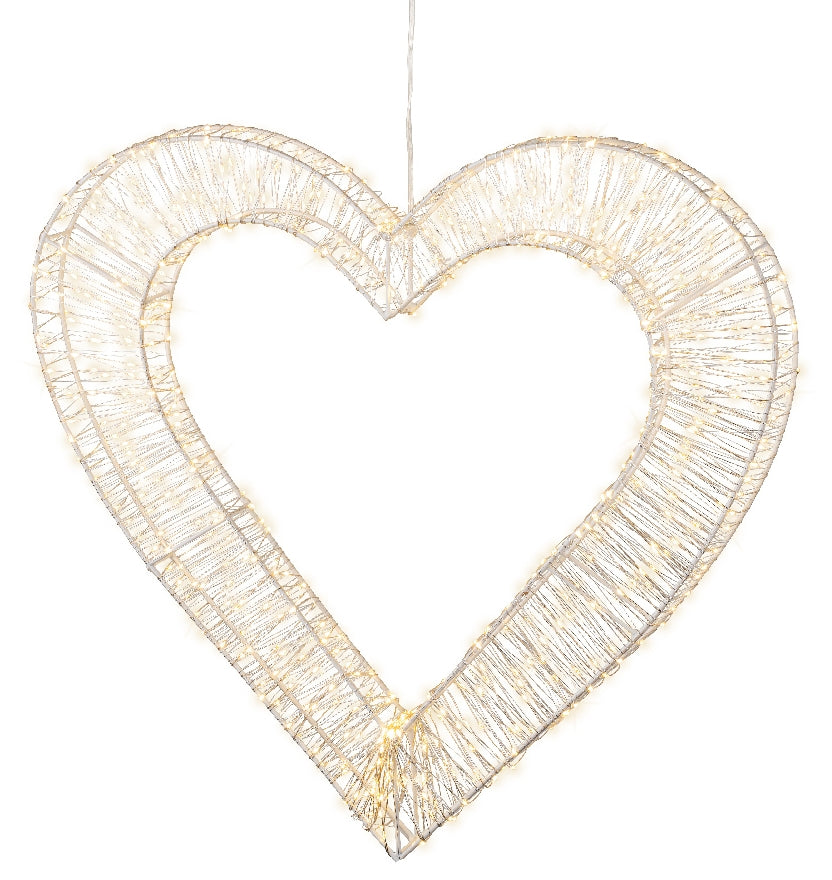 Lumineo Micro LED Herz weiss 55 cm