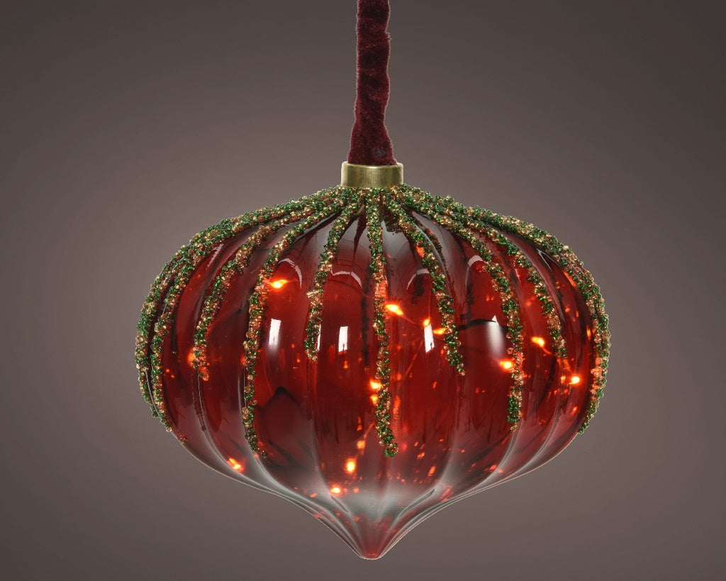 Lumineo Micro LED-Zwiebel rot 21 cm