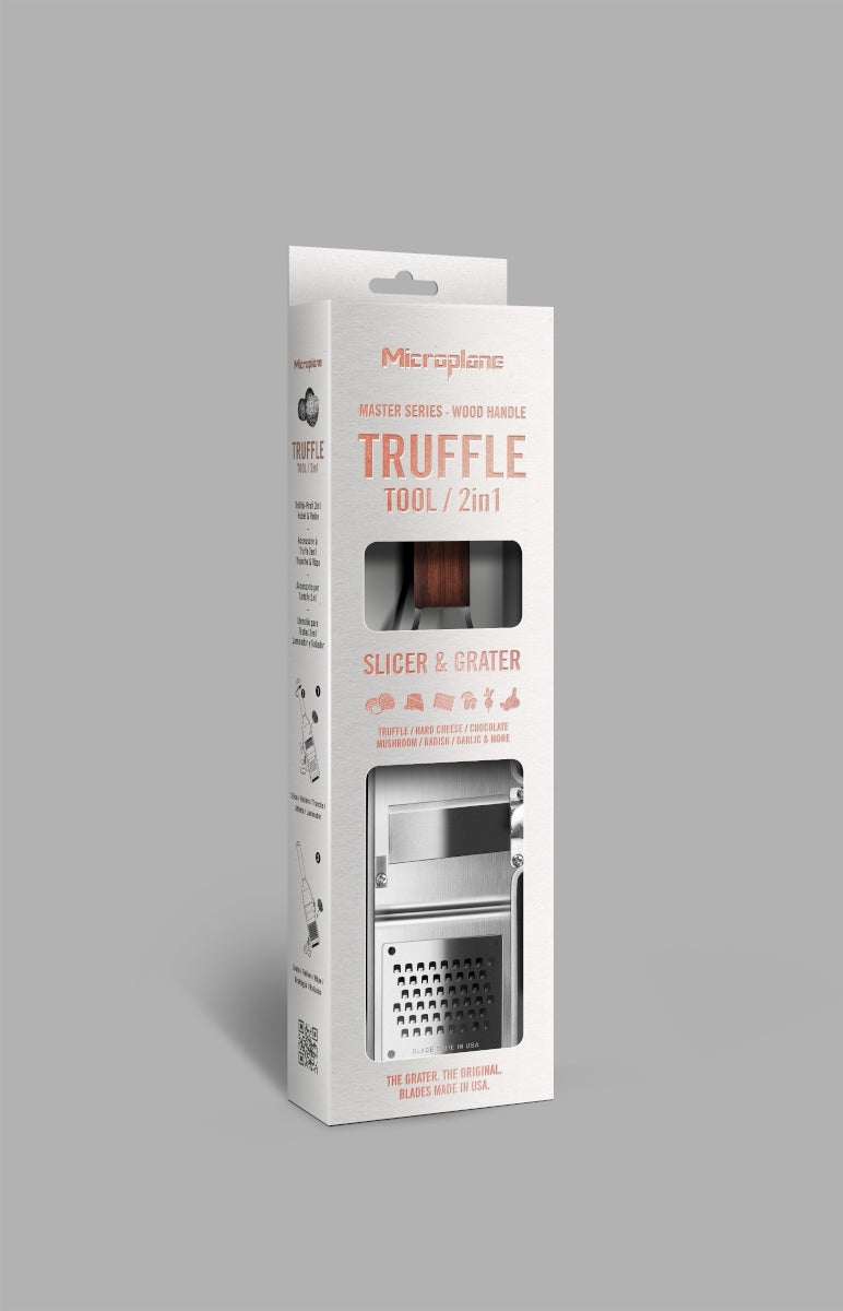 Microplane Master Serie Trüffel-Profi 2in1 Edelstahl/Walnuss Freisteller 4