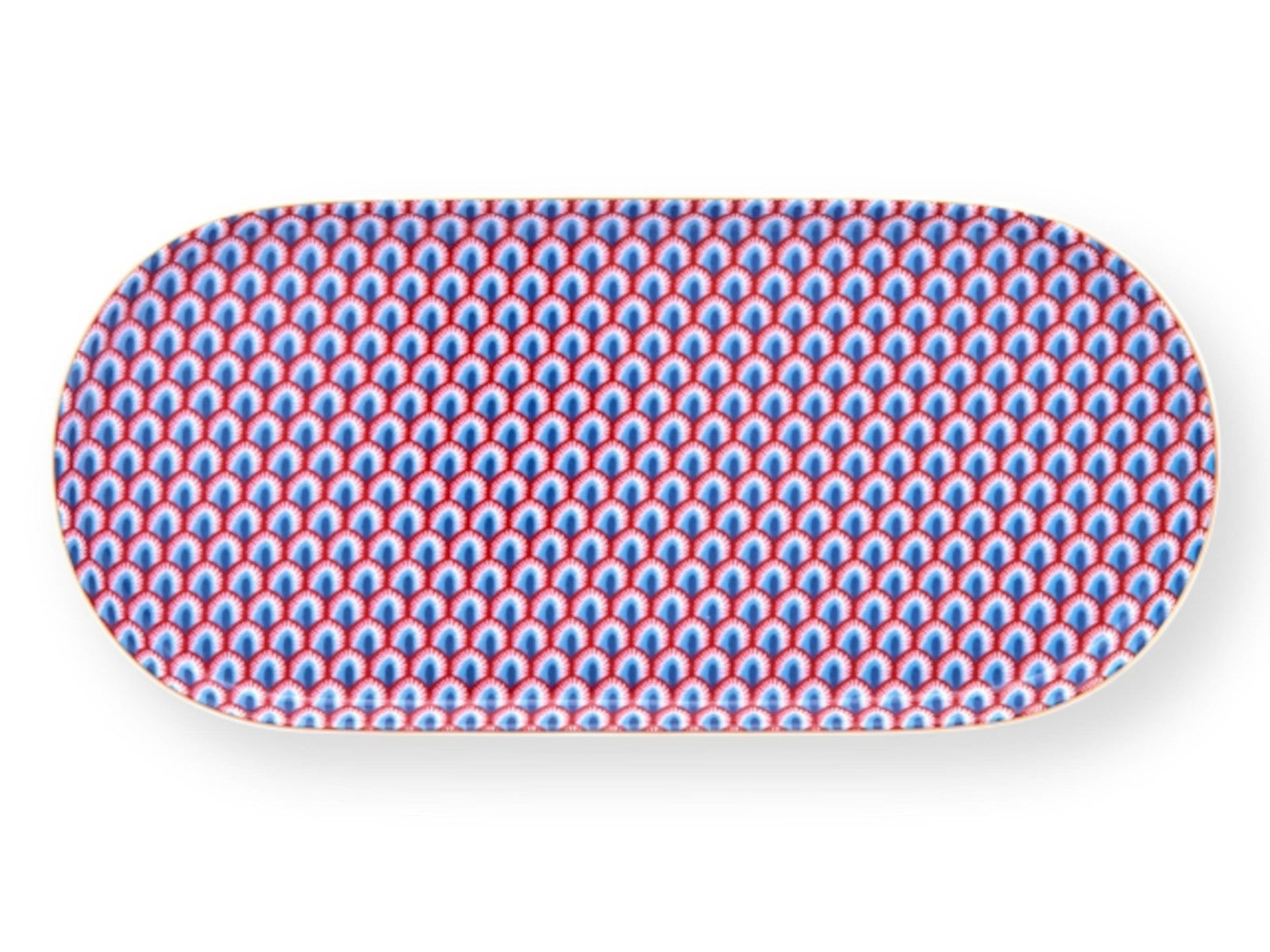 PIP STUDIO Flower Fest. Scall.red-light blue Zuckertablett Freisteller 1