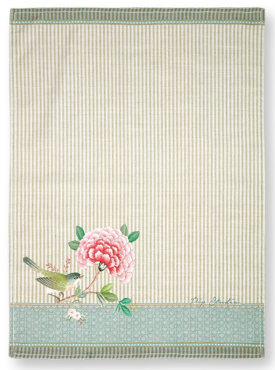 PIP STUDIO Blushing Birds Geschirrtuch Bird Khaki 50 x 70 cm