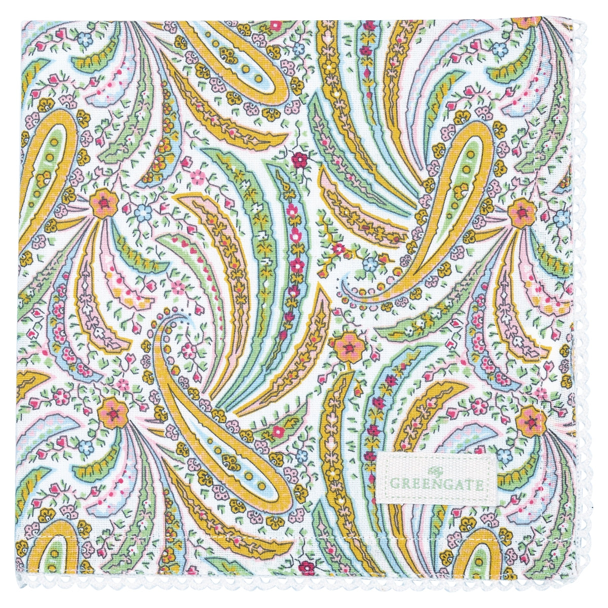 Greengate Elva Stoffserviette mit Spitze pale pink 40x40 cm