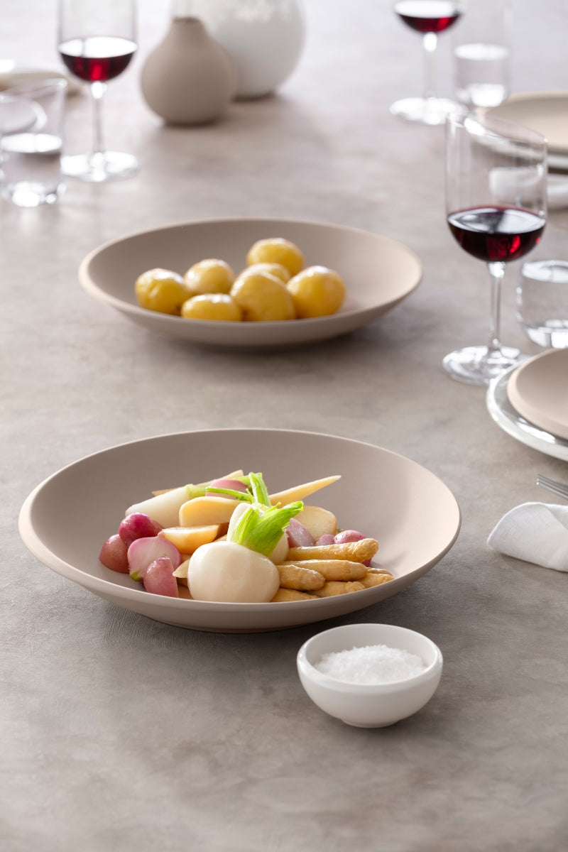 Villeroy & Boch NewMoon beige Schale flach 25cm Set6 Lifestyle