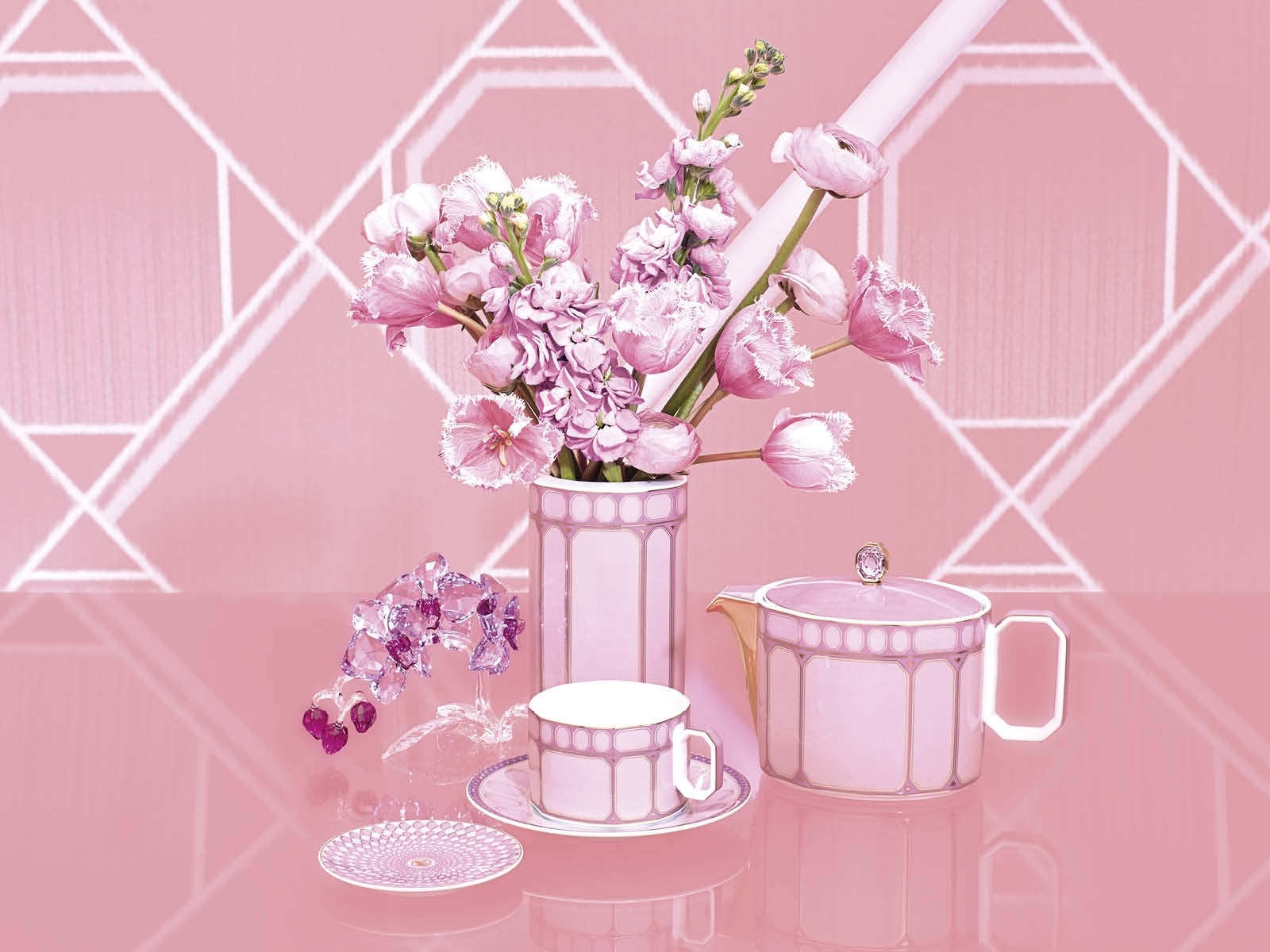 SwarosvkiXRosenthal Signum Rose Frühstücksteller 23 cm Lifestyle 1