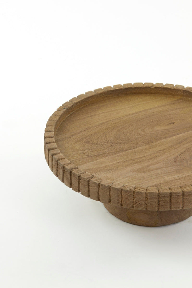 Light & Living Caleta Schale auf Fuß Holz matt 28 cm Lifestyle 1