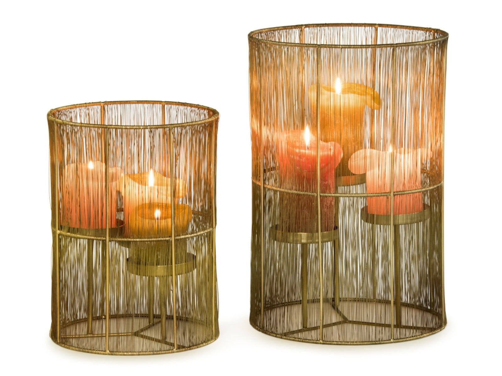 Dekocandle Hurricane Windlicht messing für 3 Kerzen Ø31x46cm Lifestyle 1