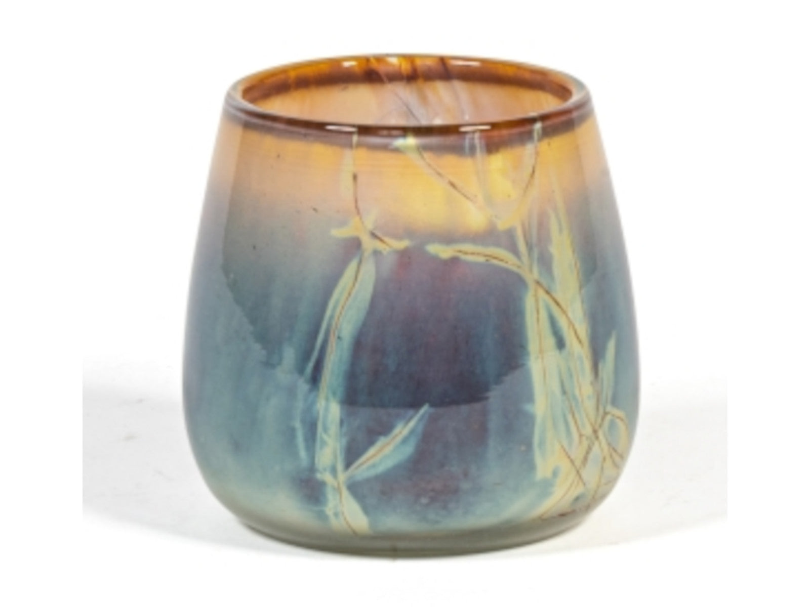 Dekocandle Windlicht Glas grün/ braun Ø 12 x 11 cm (1 Stück) Freisteller1