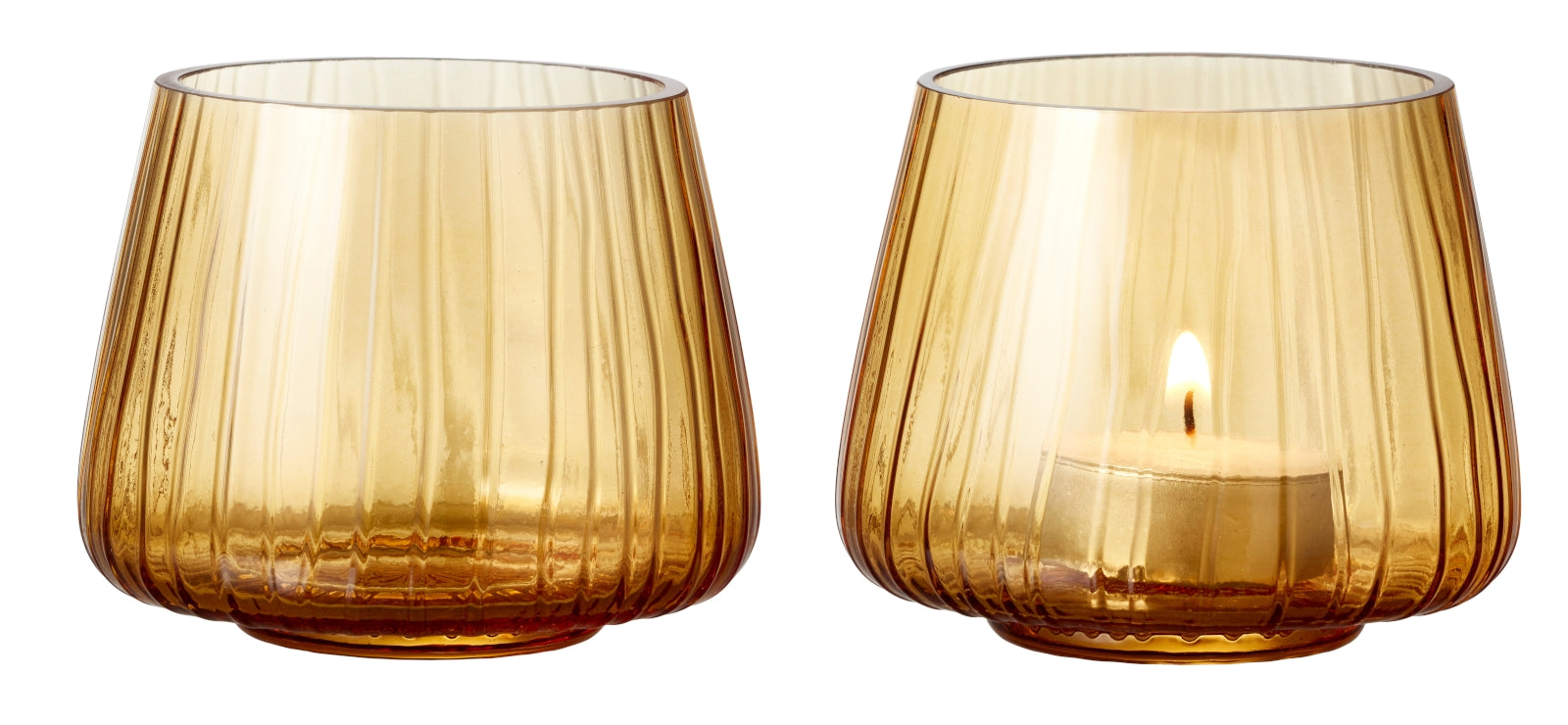 Bitz Kusintha Teelichthalter amber 7,5 cm Set 2