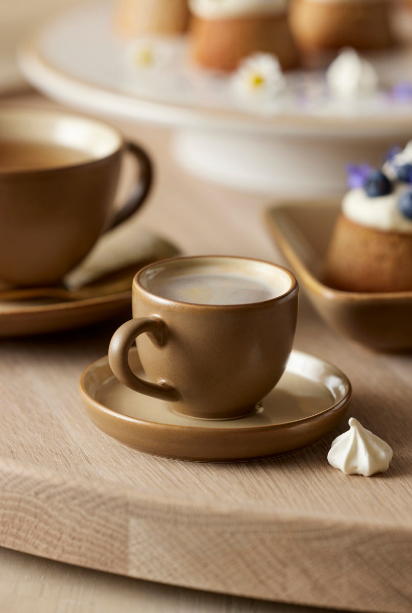 Bitz Espressotasse mit Untertasse wood/sand 0,07 l – Tischideen & Ambiente